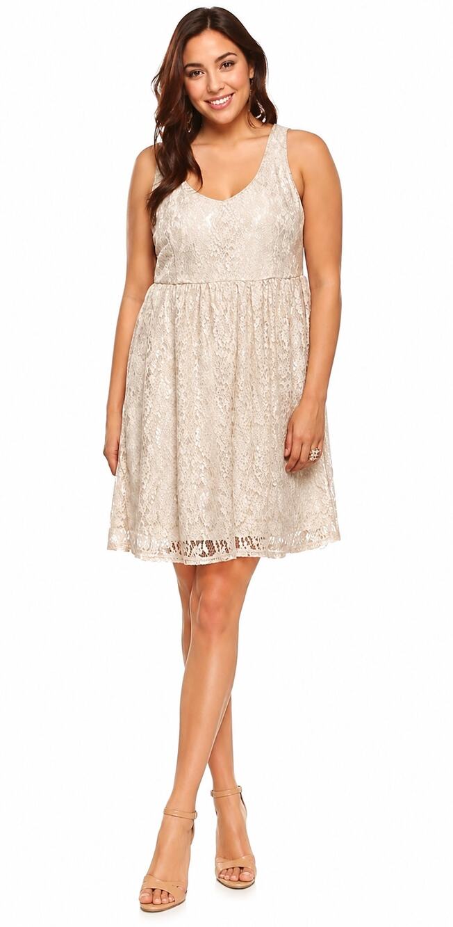 Torrid Metallic Floral Lace Dress Womens Size 18 Cream Silver Fairy Angelcore